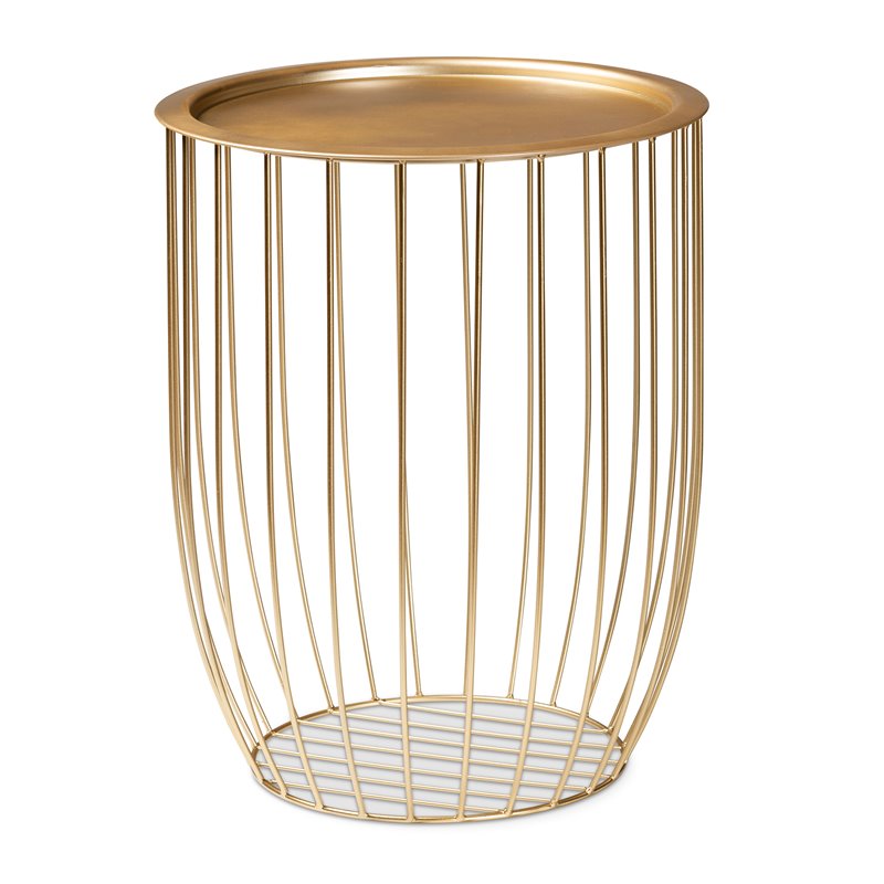 Baxton Studio Mabon Gold Finished Metal End Table