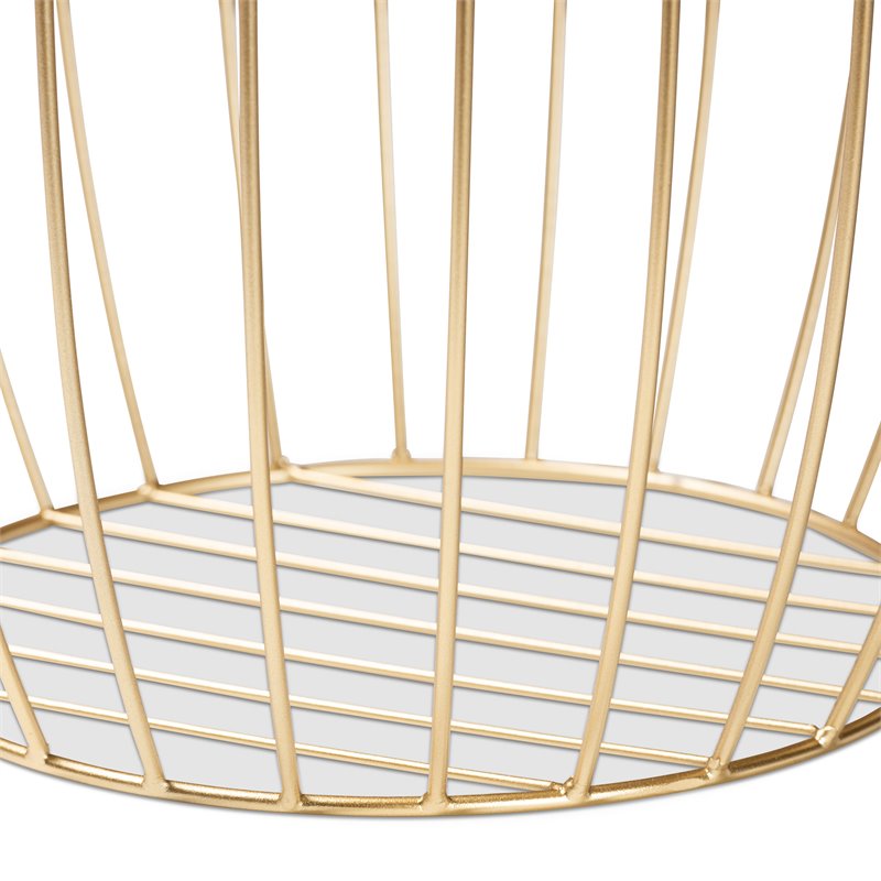 Baxton Studio Mabon Gold Finished Metal End Table