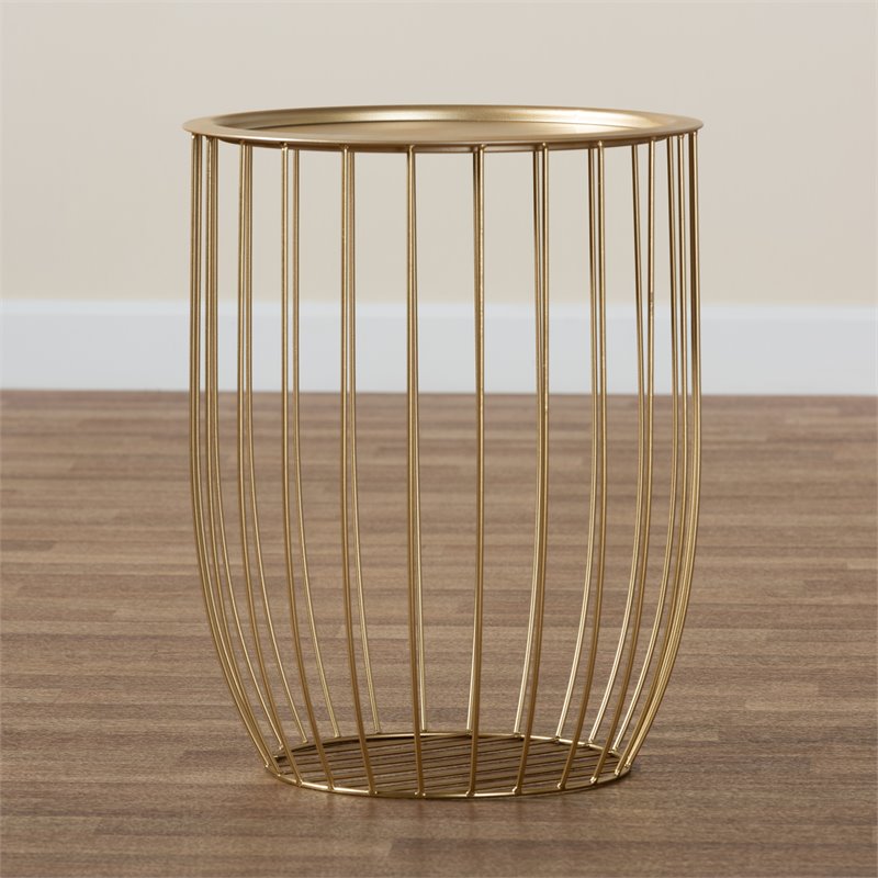 Baxton Studio Mabon Gold Finished Metal End Table