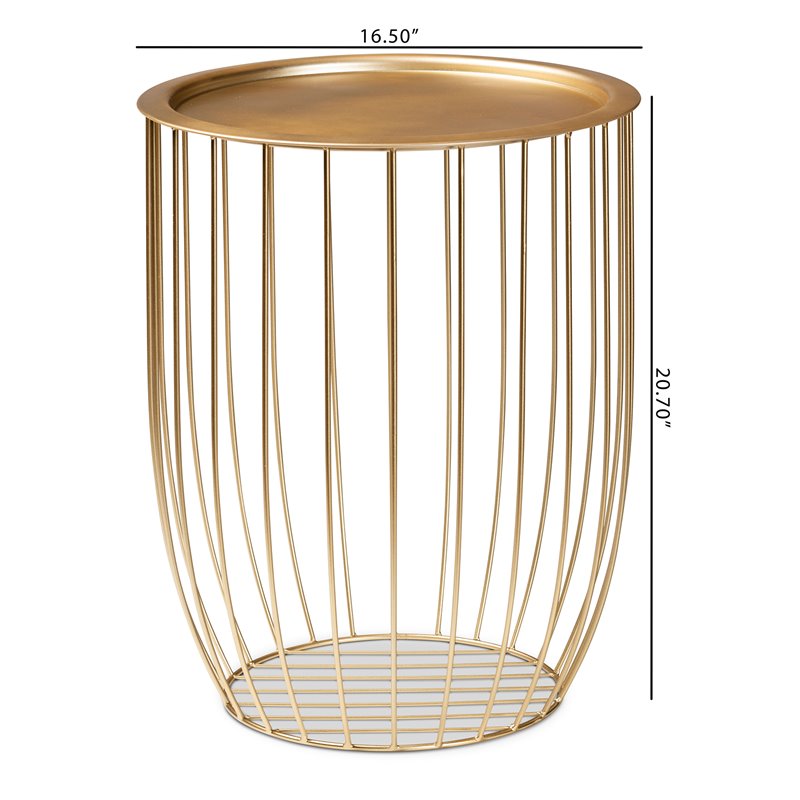 Baxton Studio Mabon Gold Finished Metal End Table
