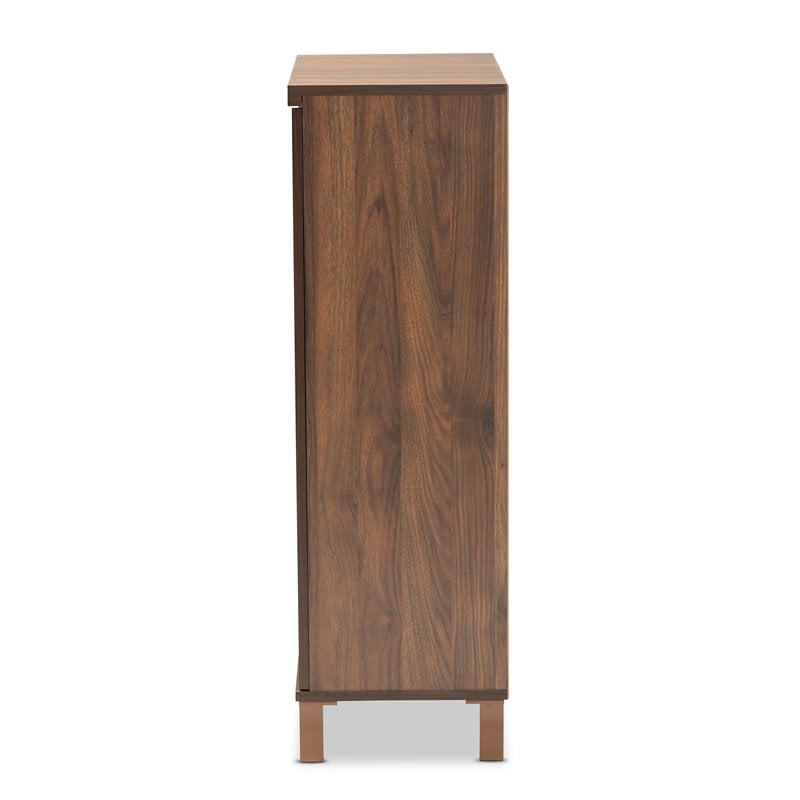 Baxton Studio Talon Brown and Dark Grey Finished 2-Door Shoe Storage Cabinet
