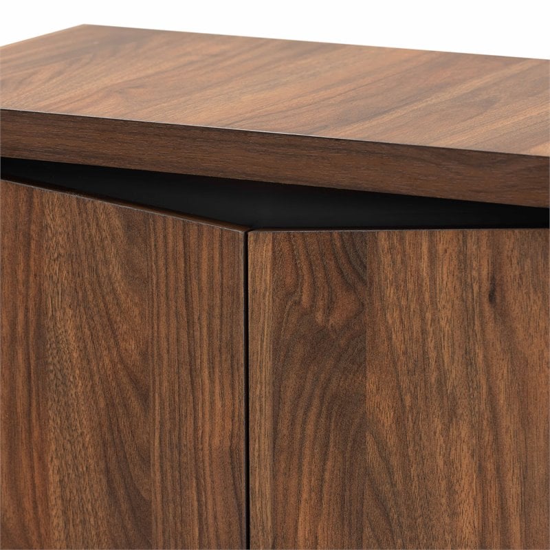 Baxton Studio Talon Brown and Dark Grey Finished 2-Door Shoe Storage Cabinet