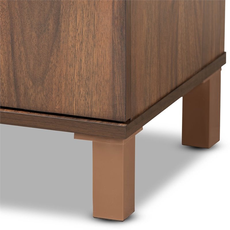 Baxton Studio Talon Brown and Dark Grey Finished 2-Door Shoe Storage Cabinet