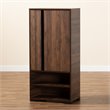 Baxton Studio Raina Brown and Black Finished Wood 2-Door Shoe Storage Cabinet