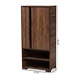 Baxton Studio Raina Brown and Black Finished Wood 2-Door Shoe Storage Cabinet