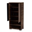 Baxton Studio Raina Brown and Black Finished Wood 2-Door Shoe Storage Cabinet