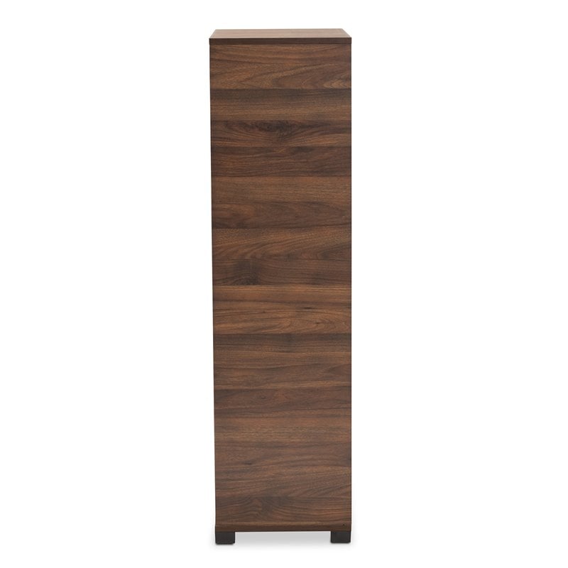 Baxton Studio Raina Brown and Black Finished Wood 2-Door Shoe Storage Cabinet