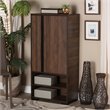 Baxton Studio Raina Brown and Black Finished Wood 2-Door Shoe Storage Cabinet