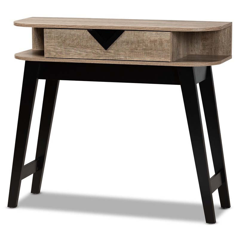Baxton Studio Wales Light Brown Finished Wood 1-Drawer Console Table