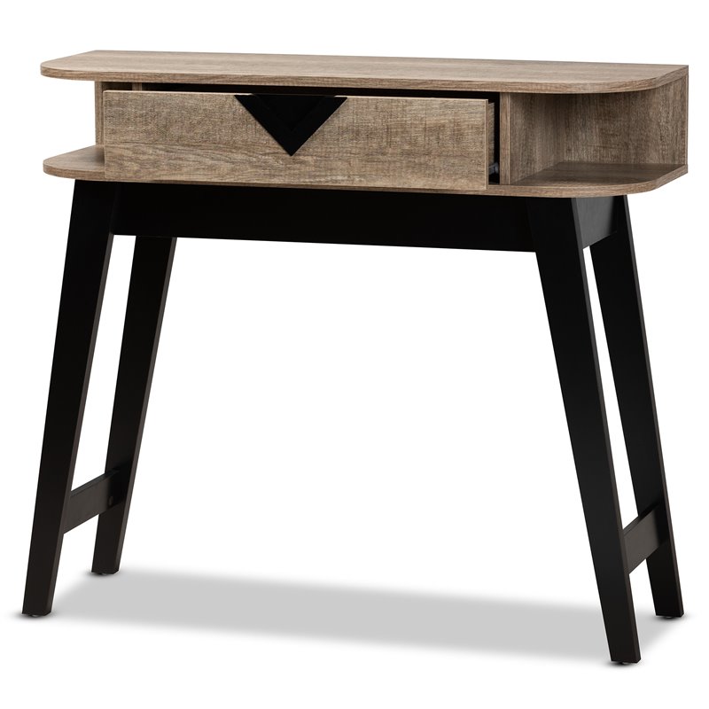 Baxton Studio Wales Light Brown Finished Wood 1-Drawer Console Table