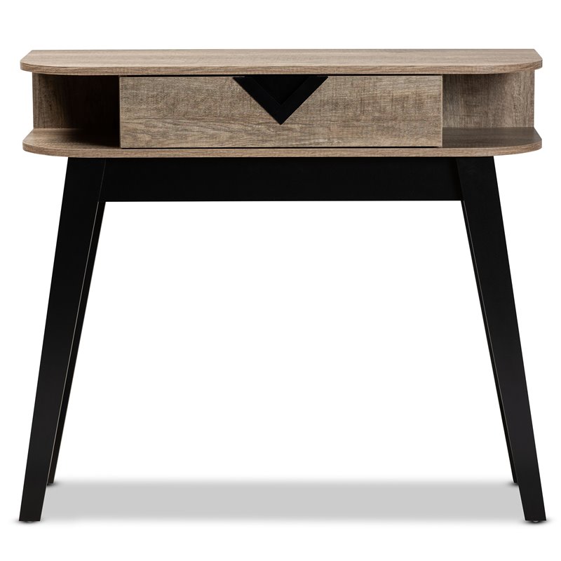 Baxton Studio Wales Light Brown Finished Wood 1-Drawer Console Table