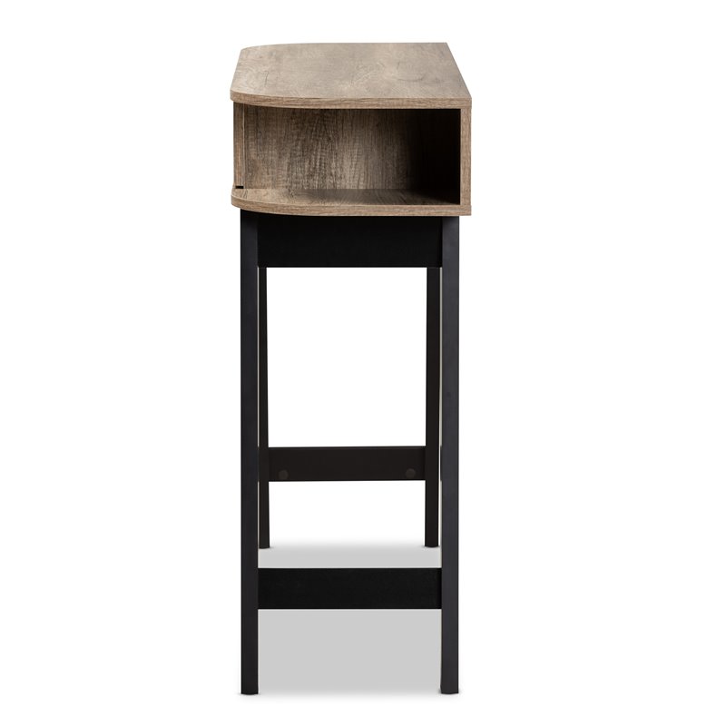 Baxton Studio Wales Light Brown Finished Wood 1-Drawer Console Table