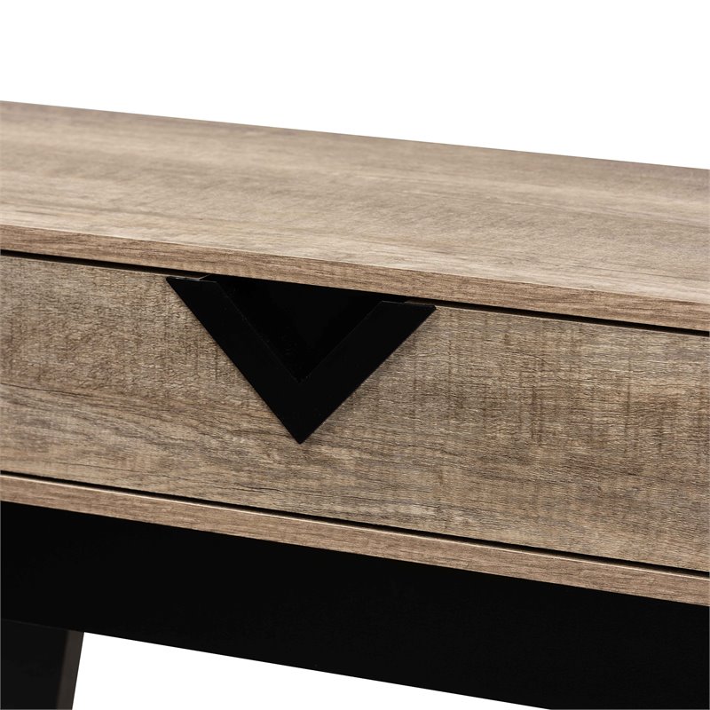 Baxton Studio Wales Light Brown Finished Wood 1-Drawer Console Table