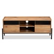 Baxton Studio Tasman Brown Finished Wood and Black Metal 2-Door TV Stand
