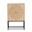 Baxton Studio Ardon Light Brown Finished Wood and Metal 2-Door Storage Cabinet