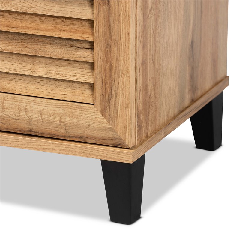 Baxton Studio Coolidge Oak Brown Finished Wood 2-Door Shoe Storage Cabinet