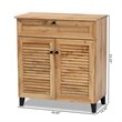 Baxton Studio Coolidge Oak Brown Finished Wood 1-Drawer Shoe Storage Cabinet