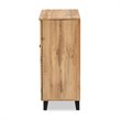 Baxton Studio Coolidge Oak Brown Finished Wood 1-Drawer Shoe Storage Cabinet