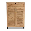 Baxton Studio Coolidge Oak Brown Finished Wood 5-Shelf Shoe Storage Cabinet