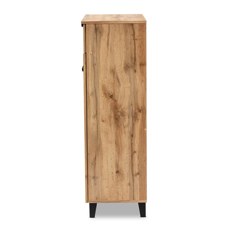 Baxton Studio Coolidge Oak Brown Finished Wood 5-Shelf Shoe Storage Cabinet