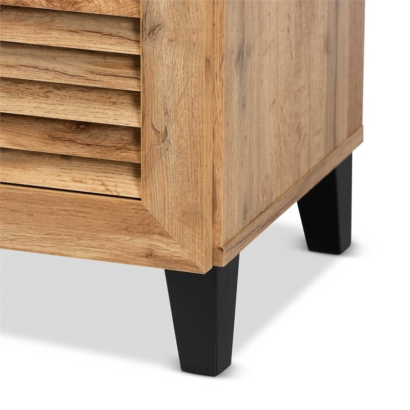 Baxton Studio Coolidge Oak Brown Finished Wood 5-Shelf Shoe Storage Cabinet