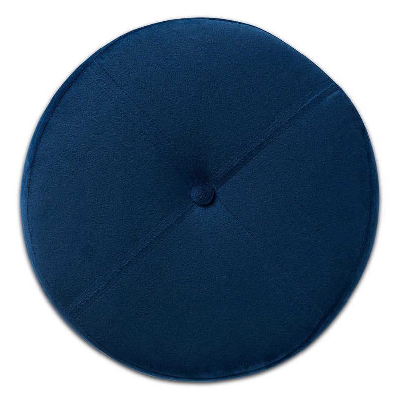 Baxton Studio Malina Navy Blue Velvet and Gold Finished Metal Storage Ottoman