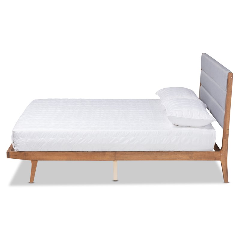 Baxton Studio Jarlan Gray and Walnut Brown Finished Wood Full Size Platform Bed