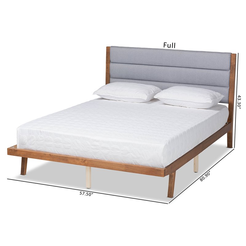 Baxton Studio Jarlan Gray and Brown Finished Wood Queen Size Platform Bed