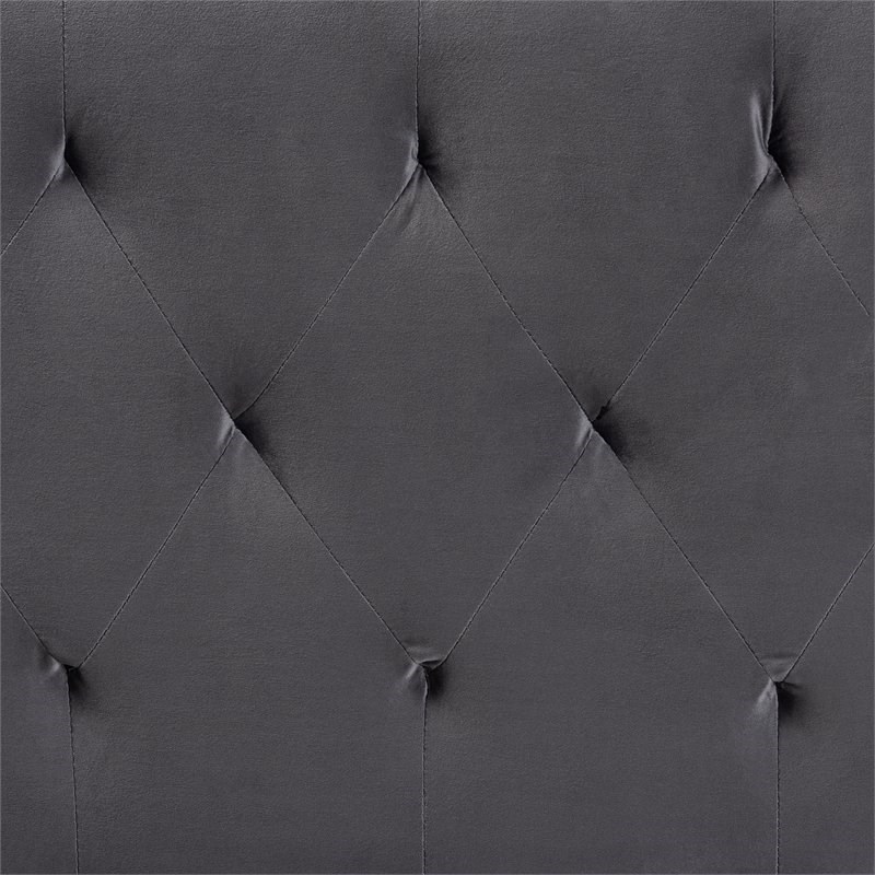 Baxton Studio Felix Gray Velvet Fabric Upholstered Queen Size Headboard