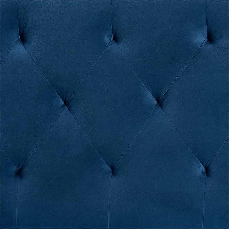 Baxton Studio Felix Navy Blue Velvet Fabric Upholstered Full Size Headboard