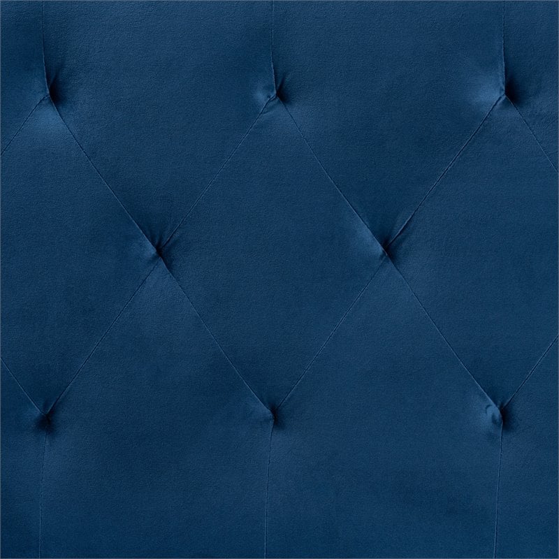 Baxton Studio Felix Navy Blue Velvet Fabric Upholstered King Size Headboard
