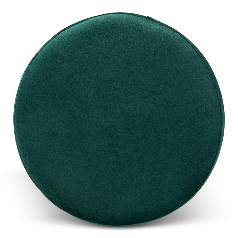 Baxton Studio Chaela Green Velvet and Gold Finished Metal Ottoman