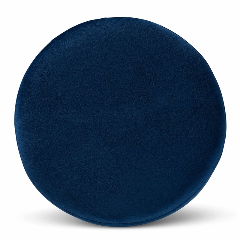 Baxton Studio Chaela Navy Blue Velvet and Gold Finished Metal Ottoman