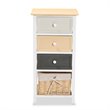 Baxton Studio Adonis Multi-Colored Wood 3-Drawer Storage Unit with Basket