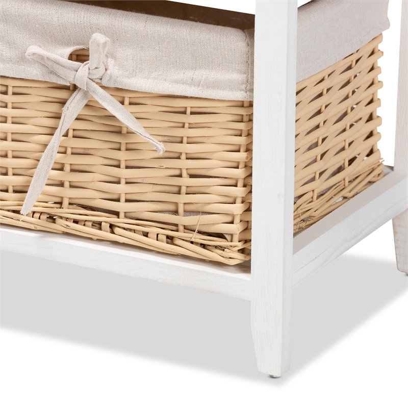 Baxton Studio Adonis Multi-Colored Wood 3-Drawer Storage Unit with Basket