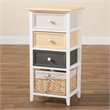 Baxton Studio Adonis Multi-Colored Wood 3-Drawer Storage Unit with Basket