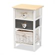 Baxton Studio Diella Multi-Colored Wood 2-Drawer Storage Unit with Basket