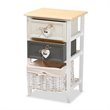 Baxton Studio Diella Multi-Colored Wood 2-Drawer Storage Unit with Basket