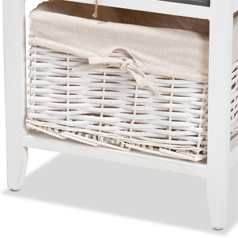 Baxton Studio Diella Multi-Colored Wood 2-Drawer Storage Unit with Basket