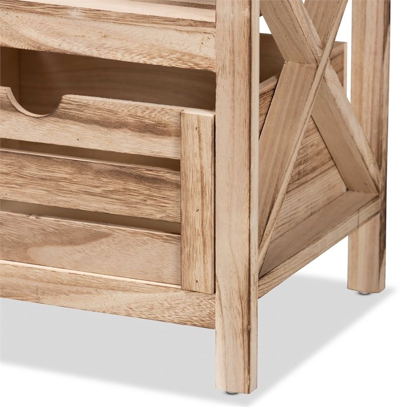 Baxton Studio Mandell Natural Brown Finished Wood 2-Drawer Storage Unit