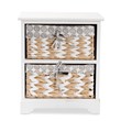 Baxton Studio Rianne White Finished Wood 2-Basket Storage Unit
