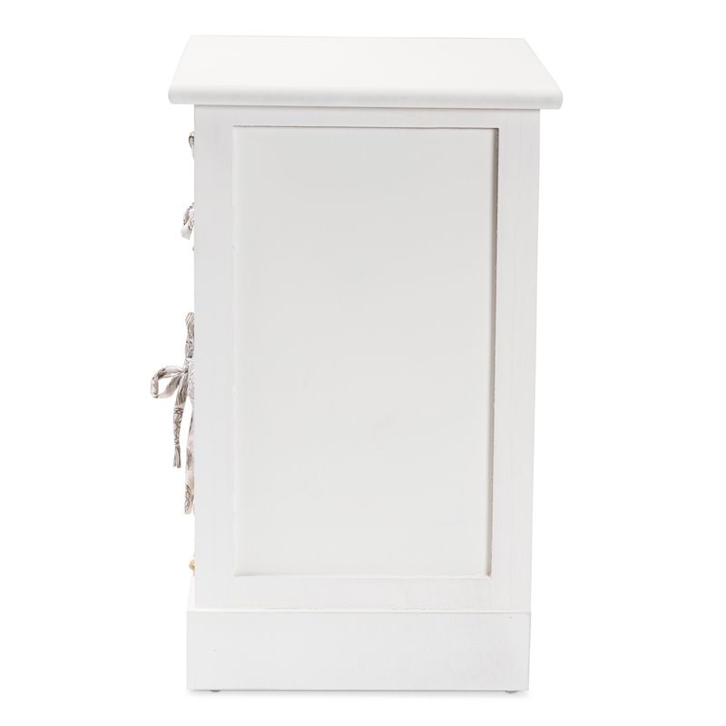 Baxton Studio Rianne White Finished Wood 2-Basket Storage Unit