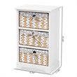 Baxton Studio Rianne White Finished Wood 3-Basket Storage Unit