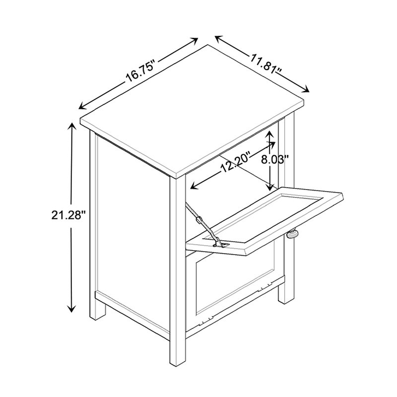 Baxton Studio Sariah White Finished Wood and Rattan 2-Door End Table