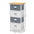 Baxton Studio Calandra Oak Brown and Multi-Colored Wood 4-Drawer Storage Unit