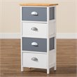 Baxton Studio Calandra Oak Brown and Multi-Colored Wood 4-Drawer Storage Unit