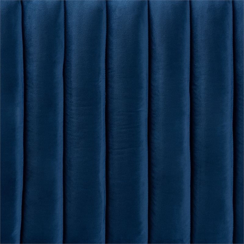 Baxton Studio Emile Navy Blue and Dark Brown Finished Wood Queen Size Headboard