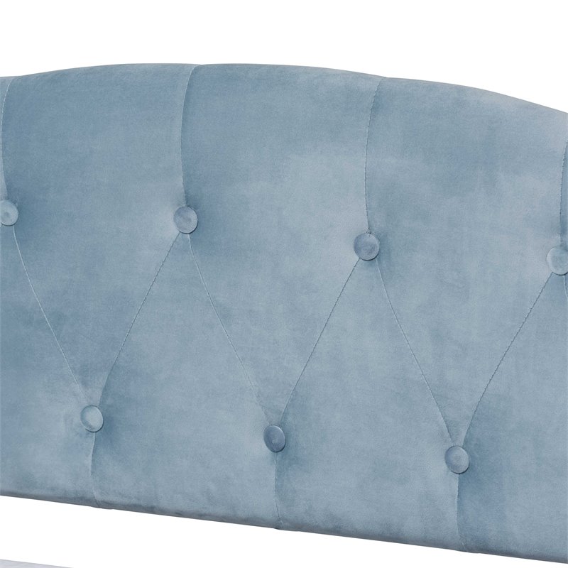 Baxton Studio Benjamin Light Blue and Dark Brown Finished Wood Twin Size Daybed