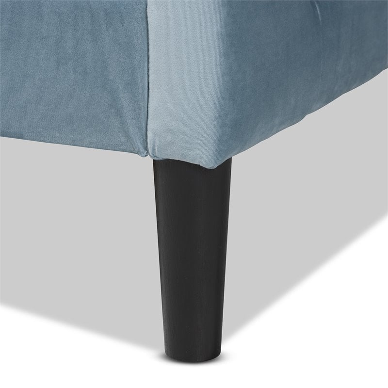 Baxton Studio Benjamin Light Blue and Dark Brown Finished Wood Twin Size Daybed