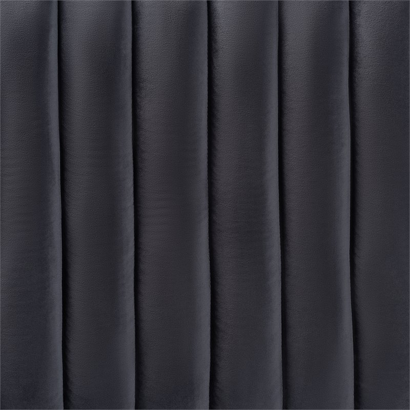Baxton Studio Emile Gray Velvet and Dark Brown Finished Wood King Size Headboard